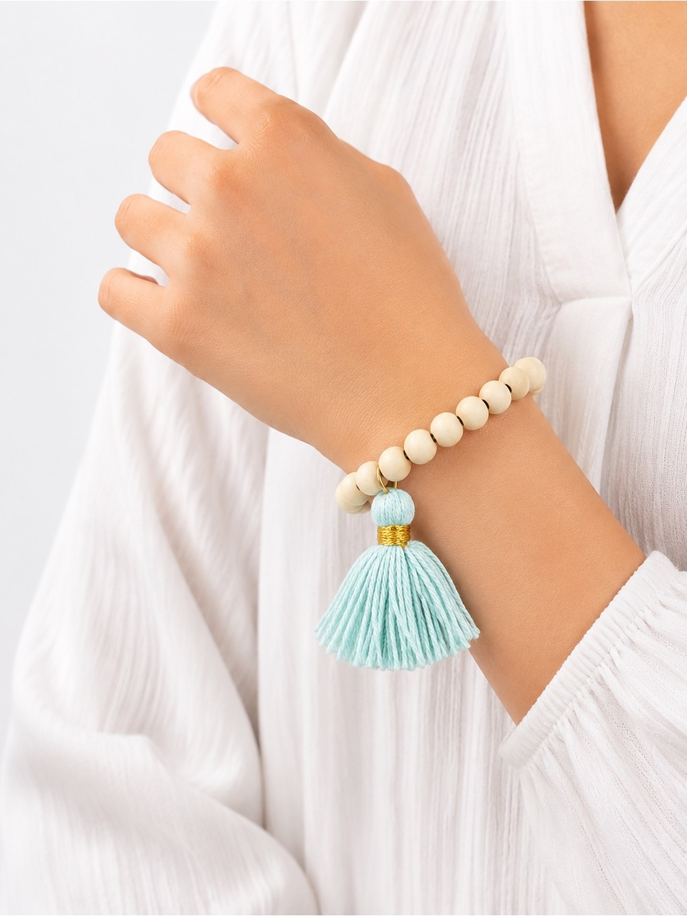 Boho Beads Milan Tassel Bracelet
Color: Turquoise